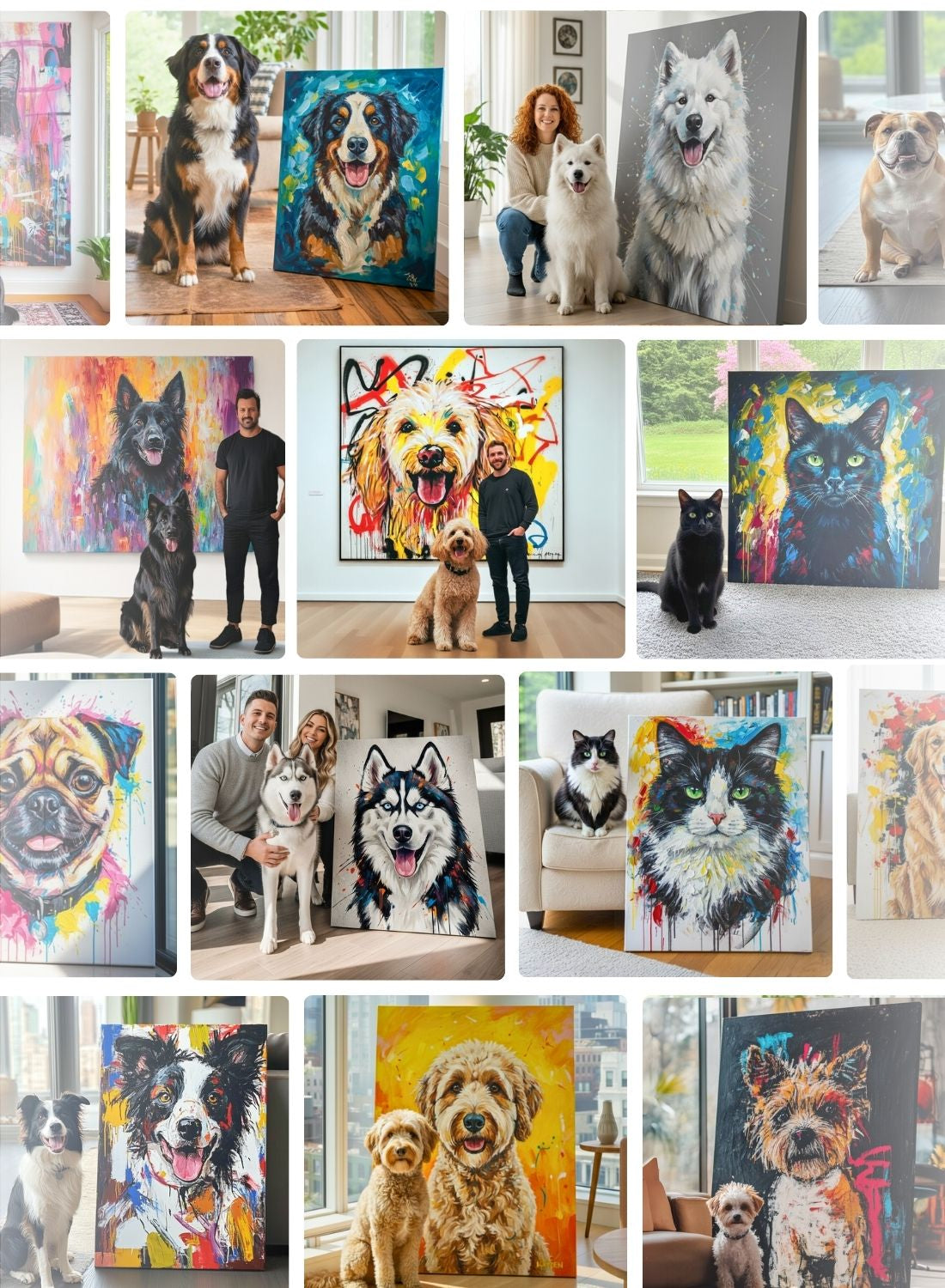 絵画 My pet cool art Custom Pet Portrait - Abstract Style - My Pet Canvas