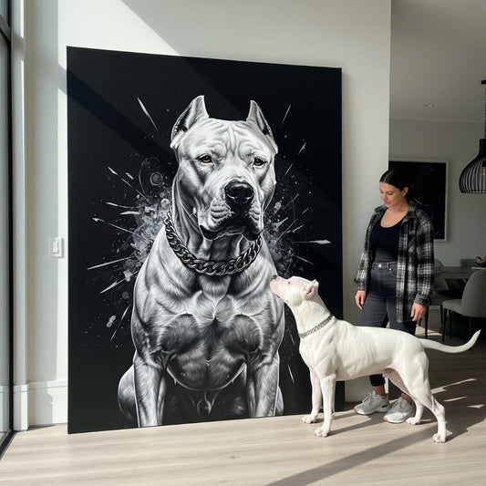 Custom Pet Portrait - Black & White Style - My Pet Canvas