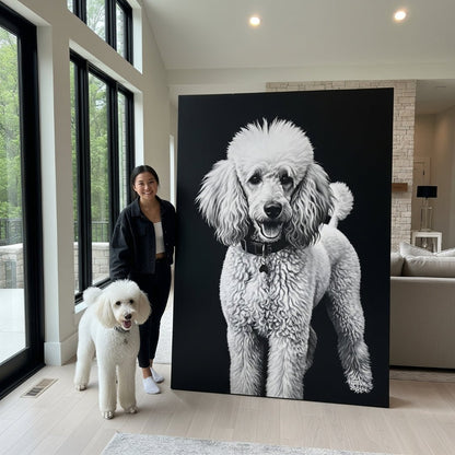 Custom Pet Portrait - Black & White Style - My Pet Canvas