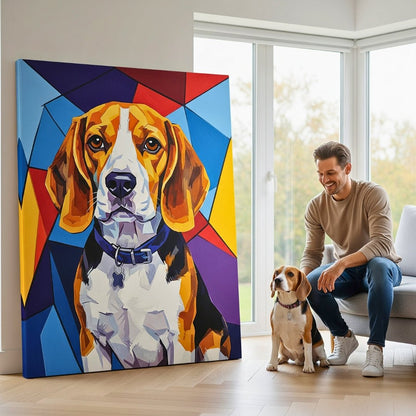 Custom Pet Portrait - Geometric Style - My Pet Canvas