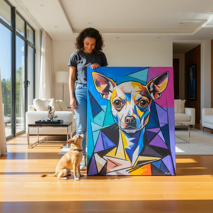 Custom Pet Portrait - Geometric Style - My Pet Canvas