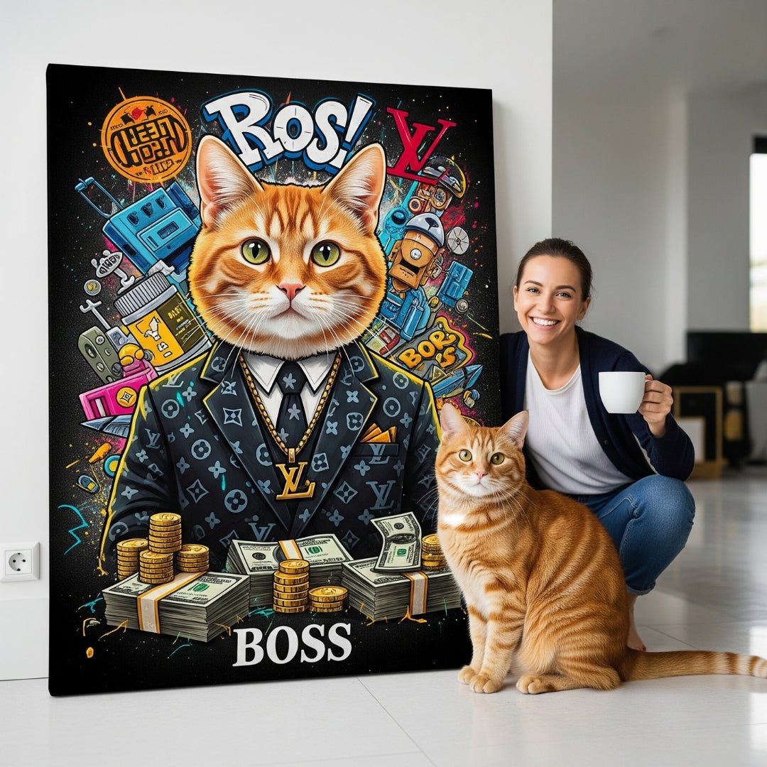 Custom Pet Portrait - Graffiti Cartoon Style - My Pet Canvas