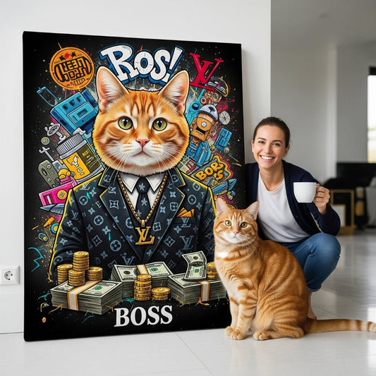 Custom Pet Portrait - Graffiti Cartoon Style - My Pet Canvas