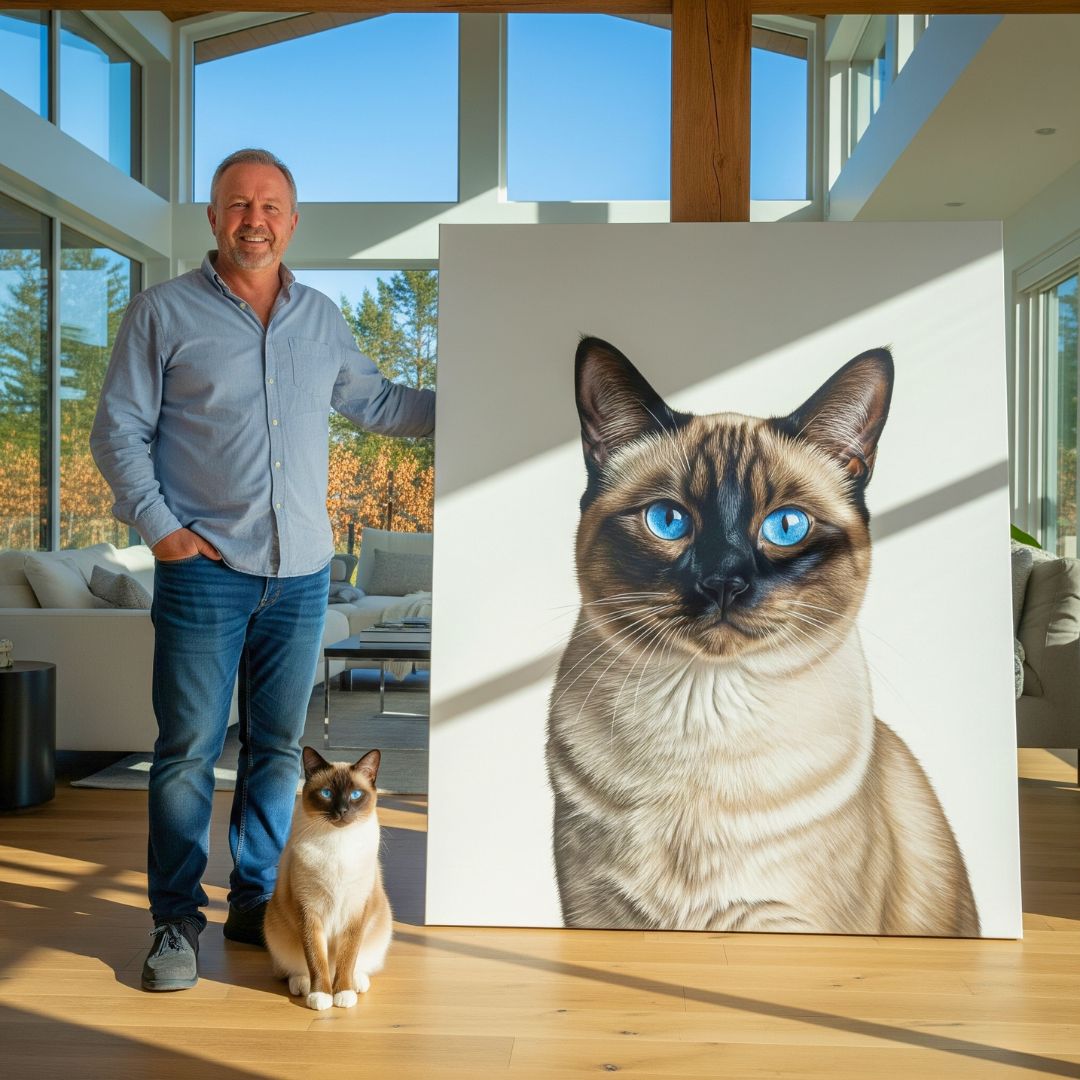 Custom Pet Portrait - Modern Style - My Pet Canvas