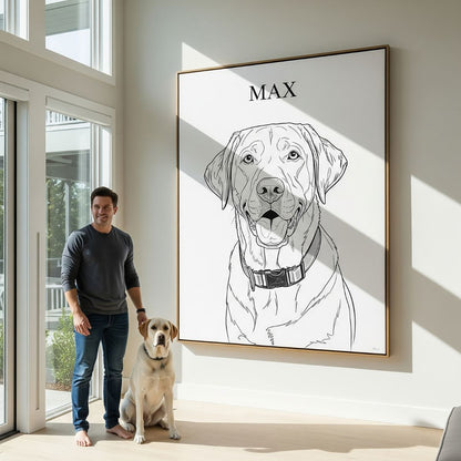 🤩 NEW - Custom Pet Portrait - Line Art Style - My Pet Canvas