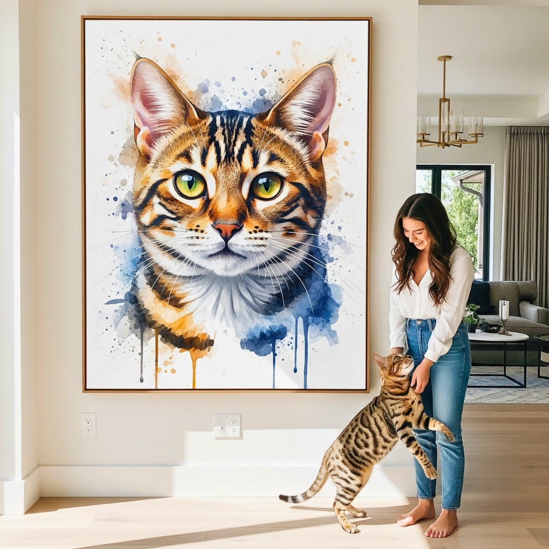 🤩 NEW - Custom Pet Portrait - Watercolor Style - My Pet Canvas