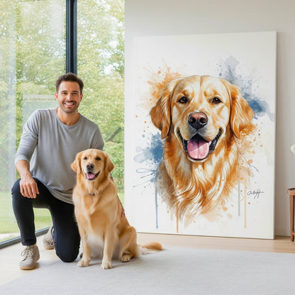 🤩 NEW - Custom Pet Portrait - Watercolor Style - My Pet Canvas