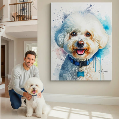 🤩 NEW - Custom Pet Portrait - Watercolor Style - My Pet Canvas